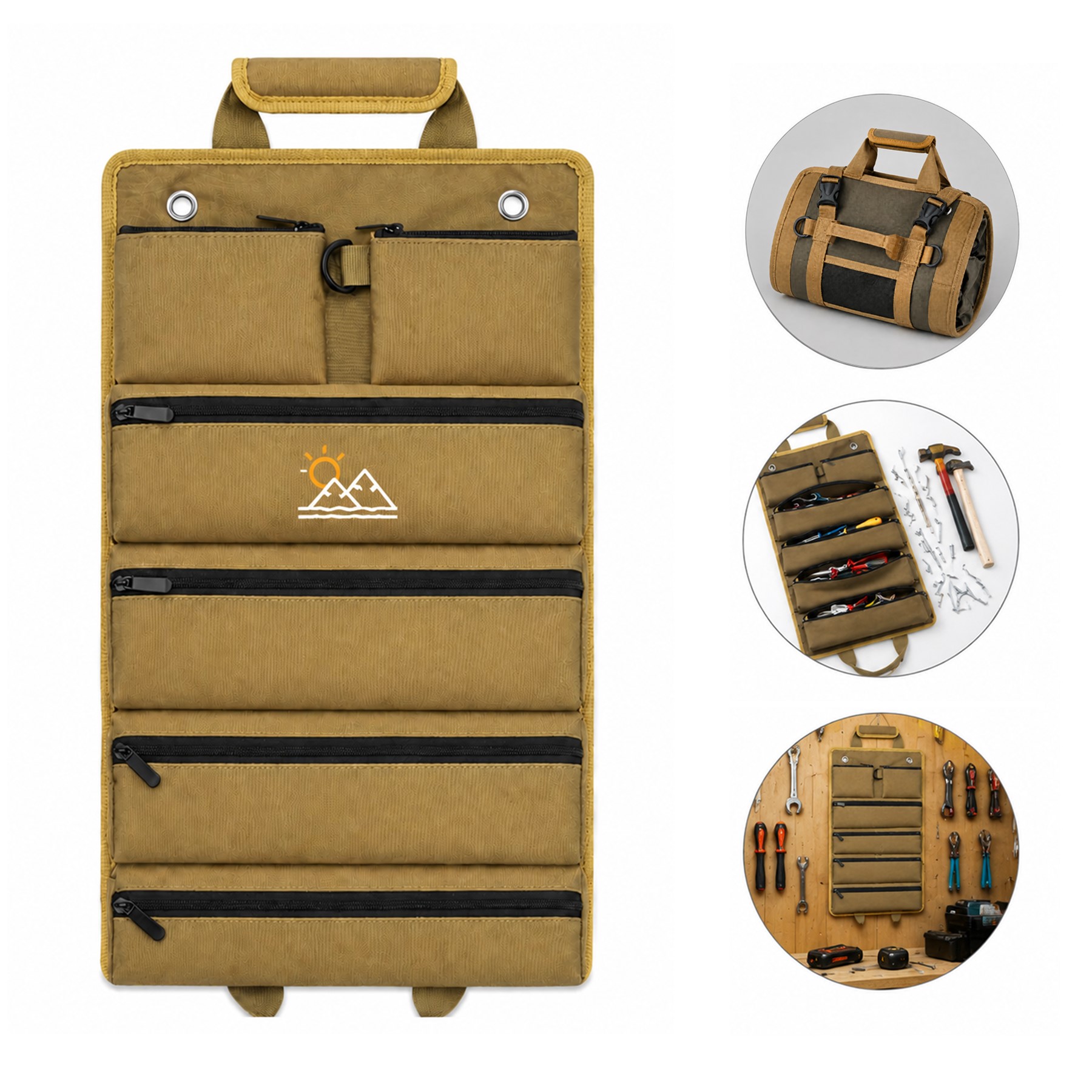 Hanging Multi Pocket Utility Roll Organizer