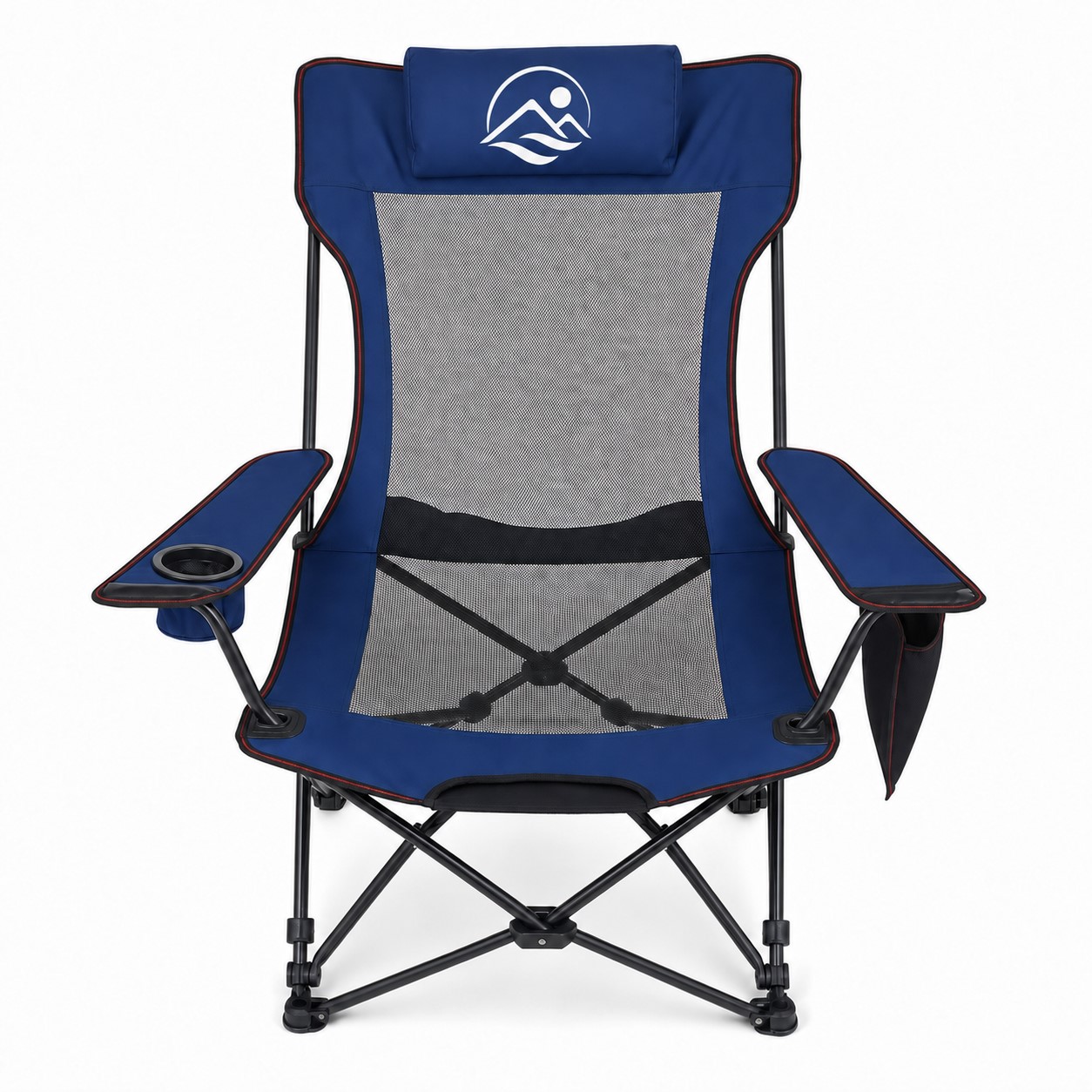 Oxford Mesh Folding Chair With Rotating Feet