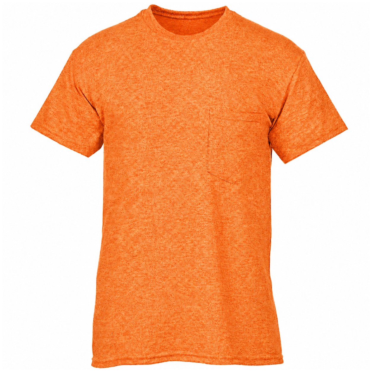 Cotton-Polyester Blend Pocket T-Shirt — Orange