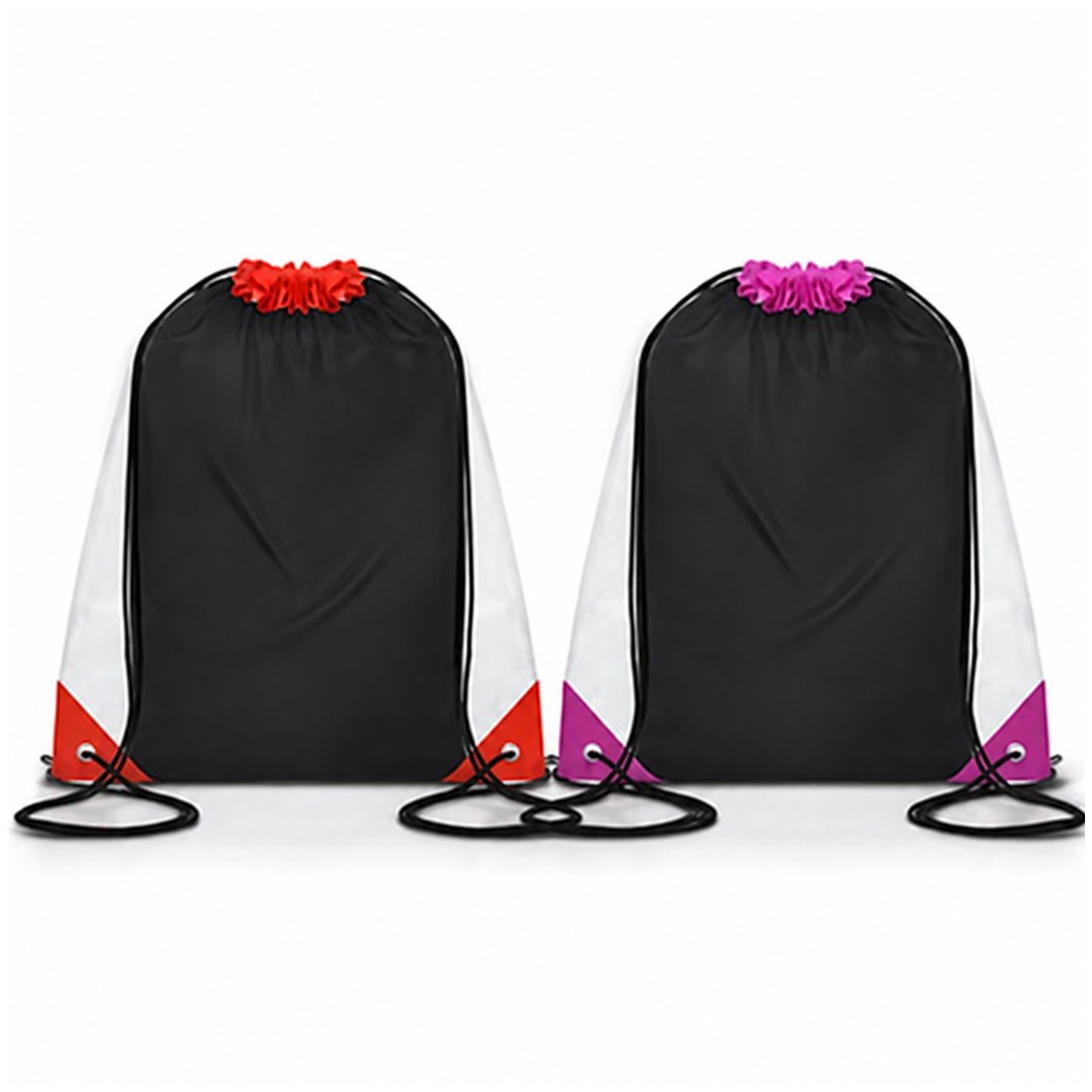 Clear PVC Security Cinch Backpack — Black
