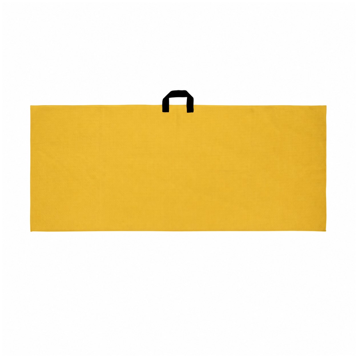 Waffle Golf Towel With Webbing Loop — Gold