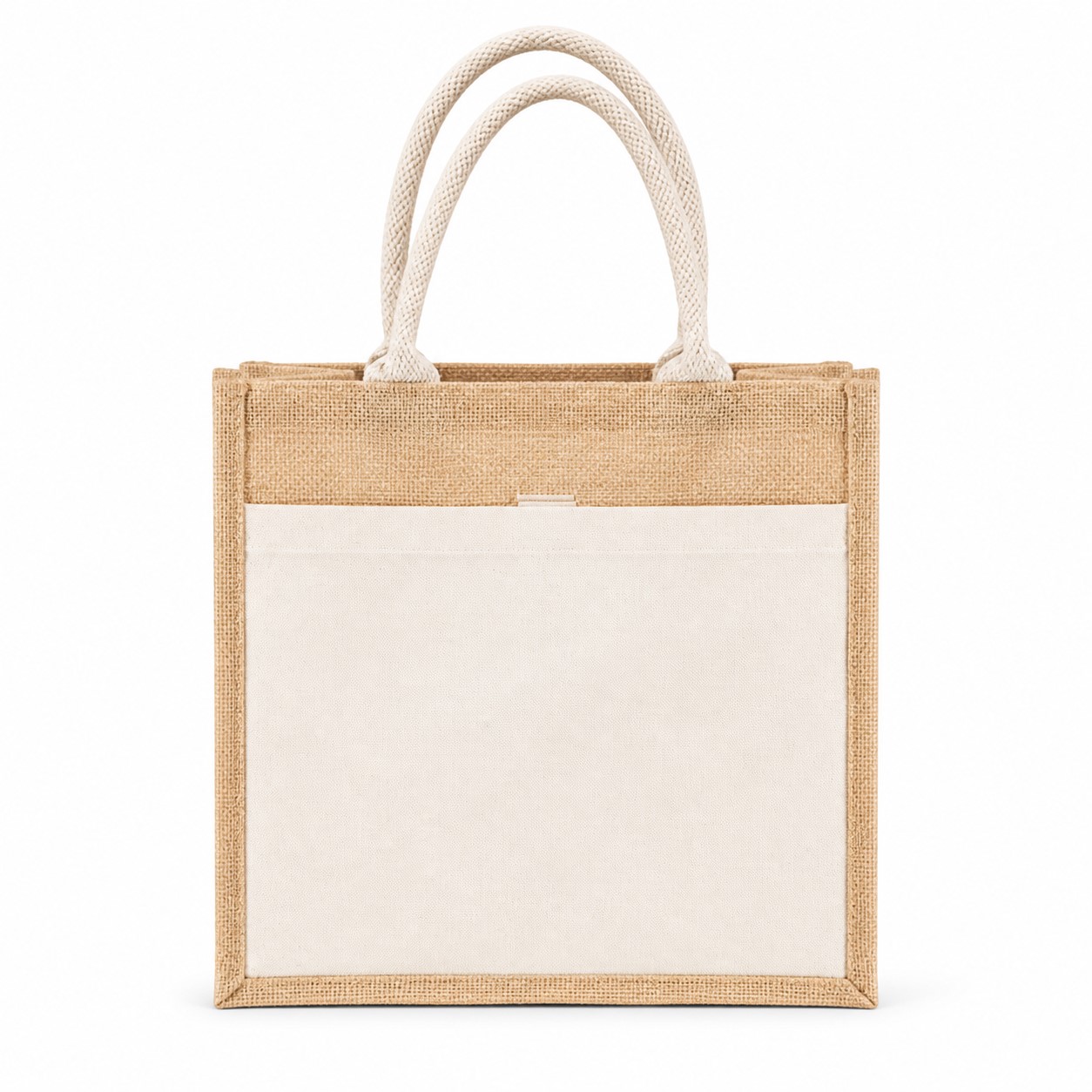 Large Jute Canvas Pocket Tote — view 2