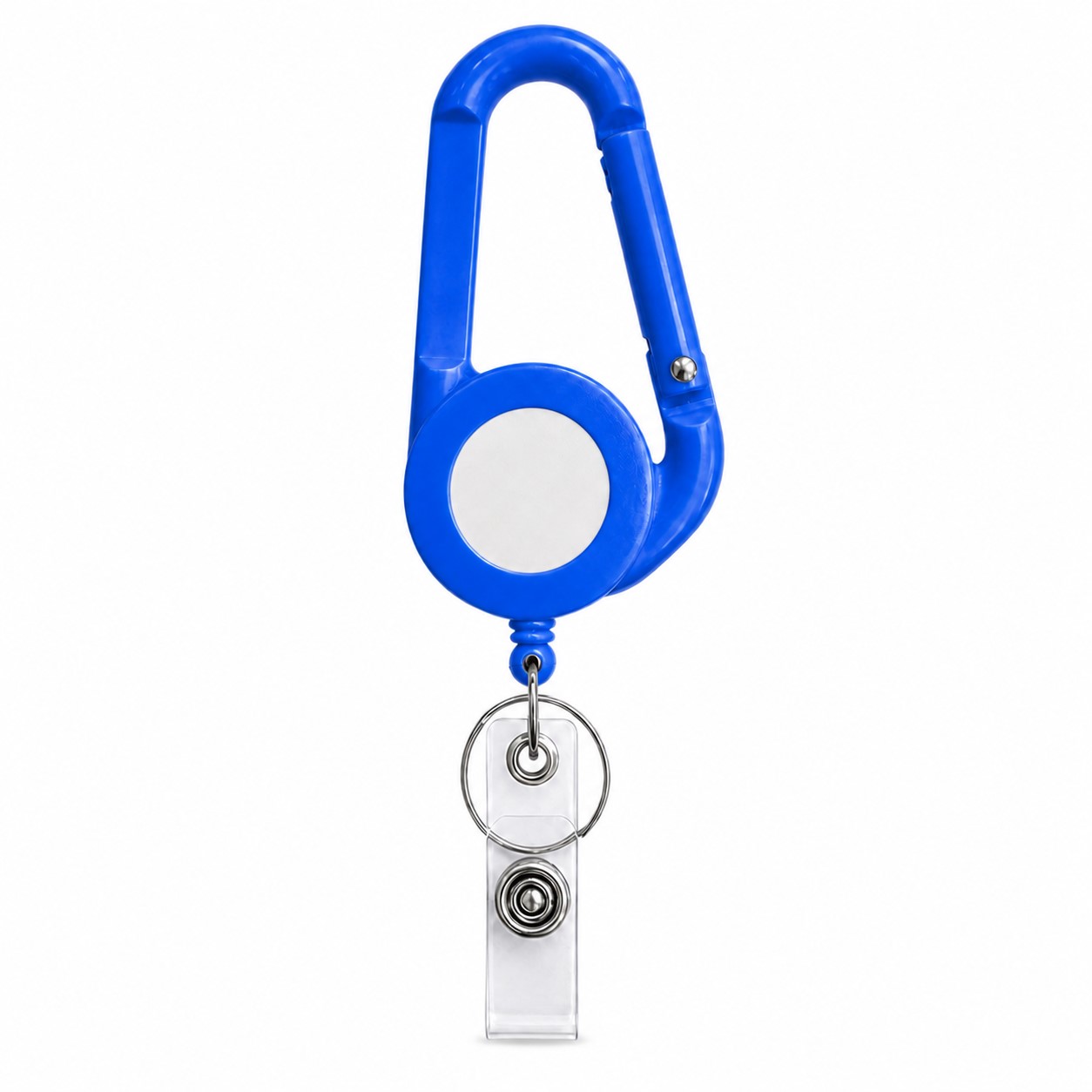 Carabiner Retractable ID Badge Reel — Blue
