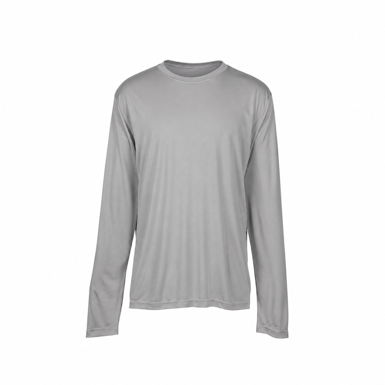 Performance Polyester Long Sleeve Tee — Gray
