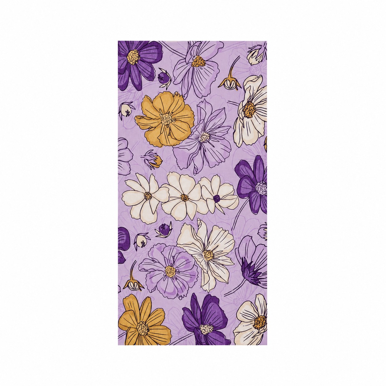 Cotton Velour Beach Towel — Purple