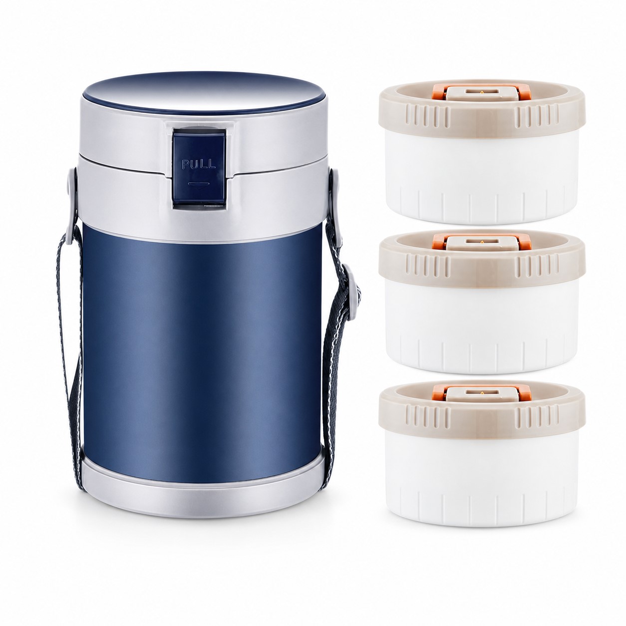 Three Tier Insulated Stainless Steel Lunch Jar — view 2