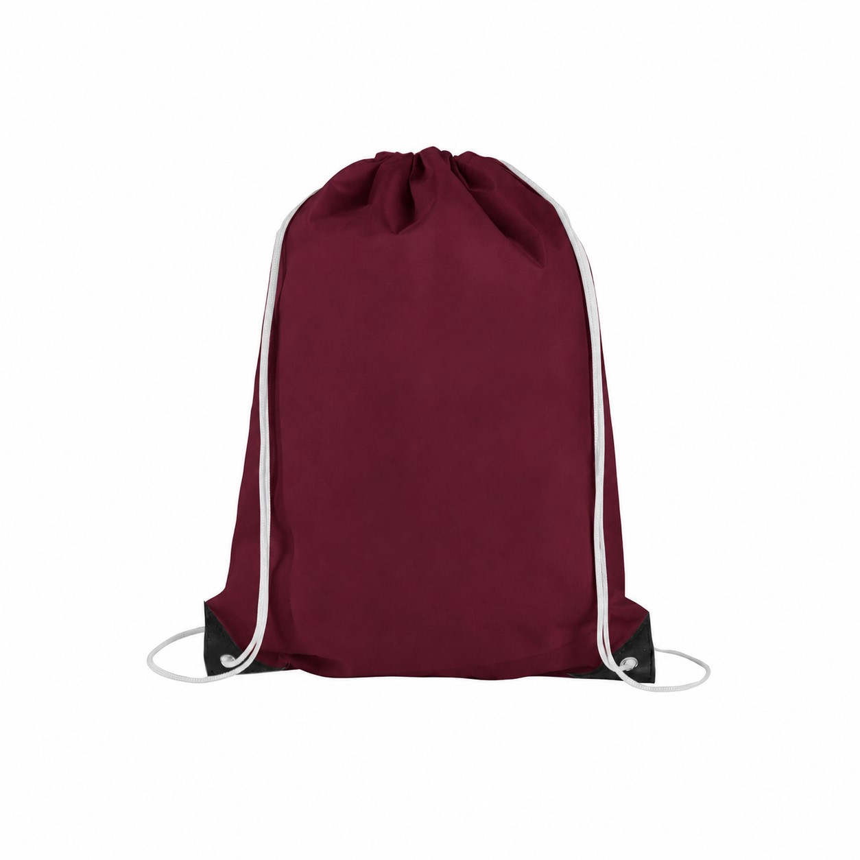 210D Polyester 14" Drawstring Bag — Burgundy Red