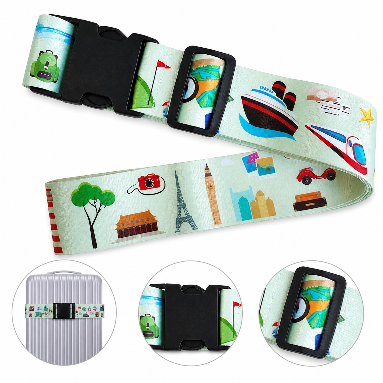 Adjustable Polyester Cross Luggage Strap — view 1