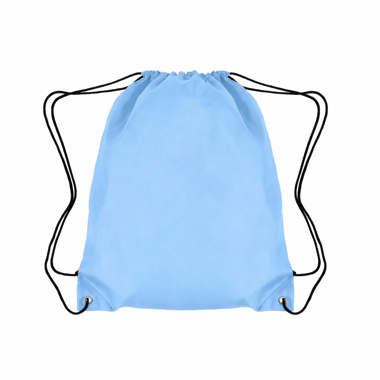210D Polyester Grommet Detail Drawstring Bag — Light Blue