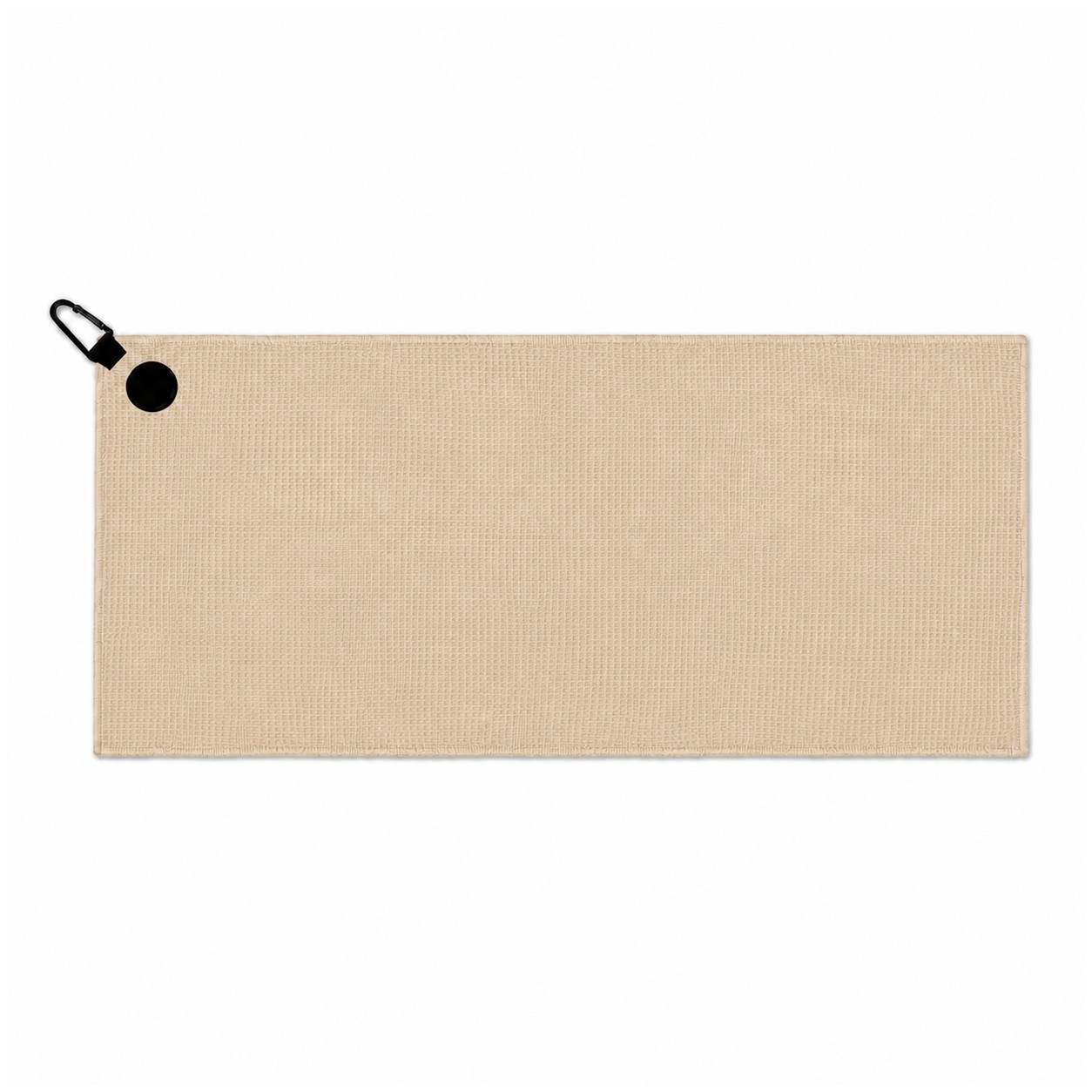 Waffle Polyester Magnetic Golf Towel — Beige