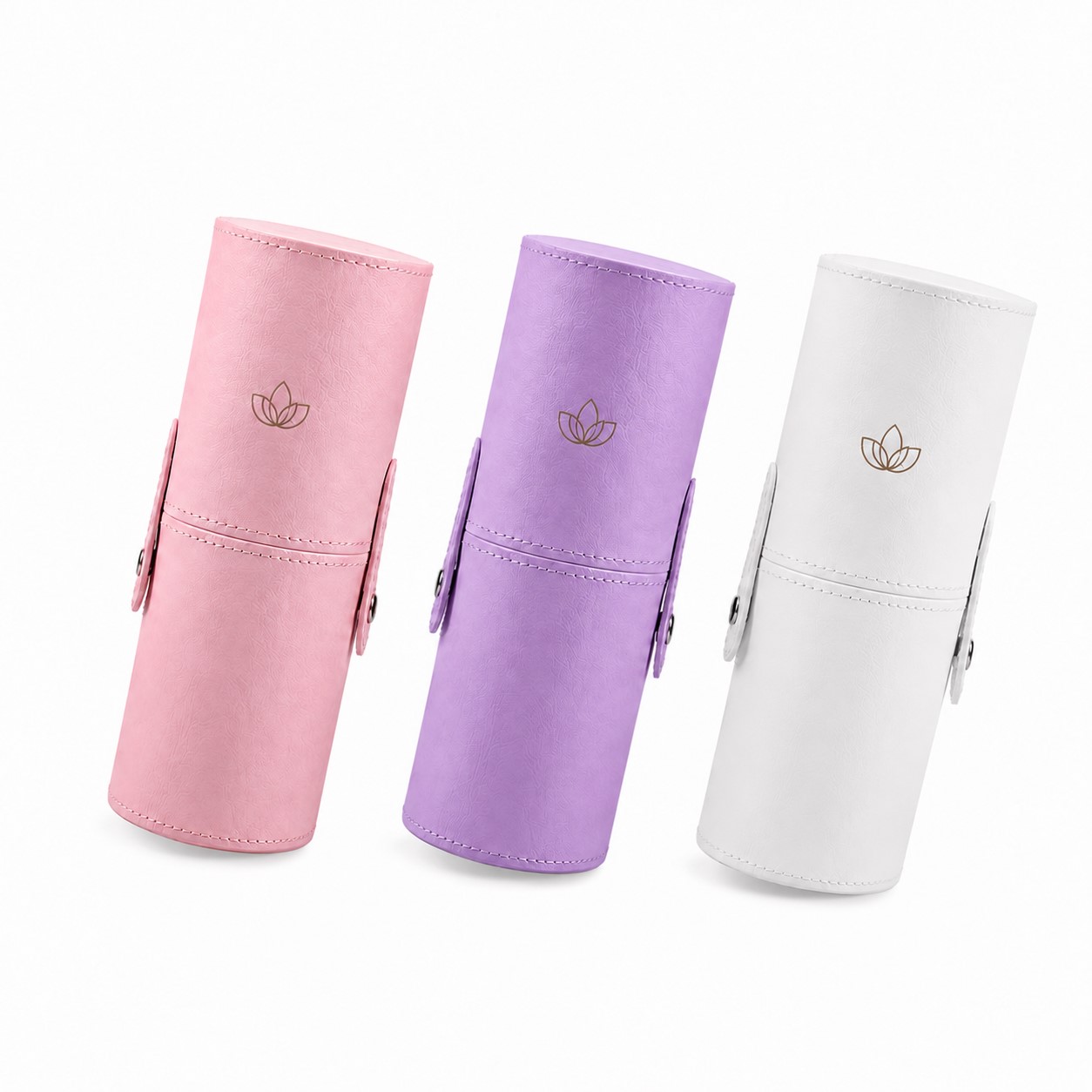 Cylindrical PU Makeup Brush Holder