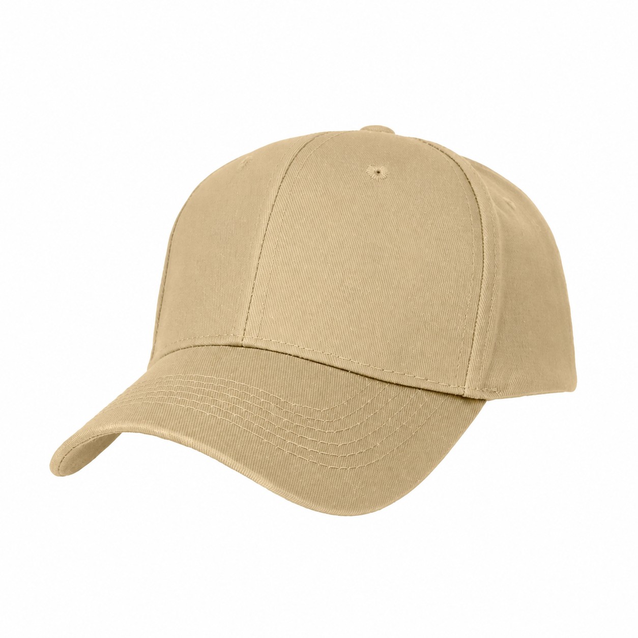 22.8-Inch Cotton Baseball Cap — Khaki Beige