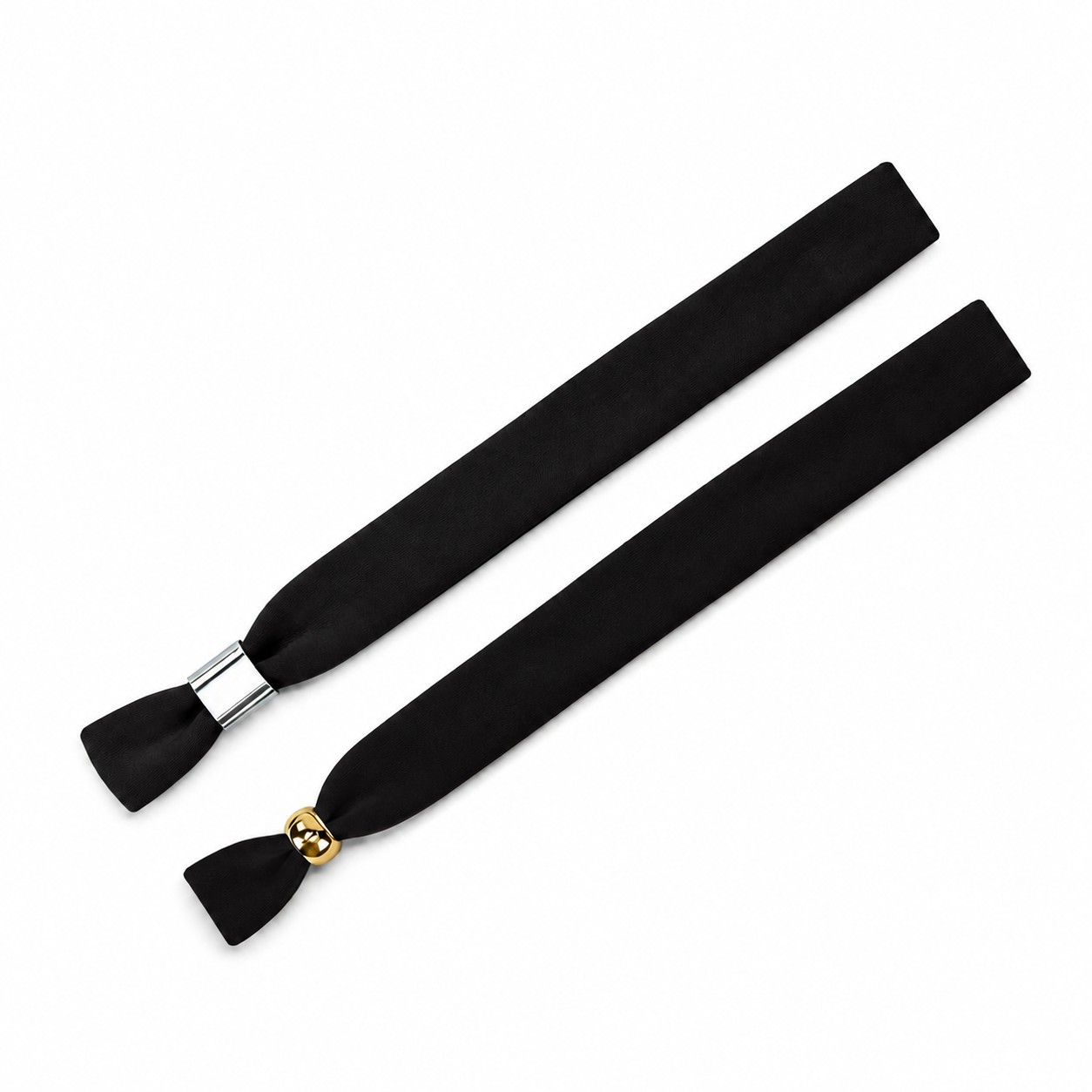 Polyester Wristband With Two-Way Metal Lock — Black
