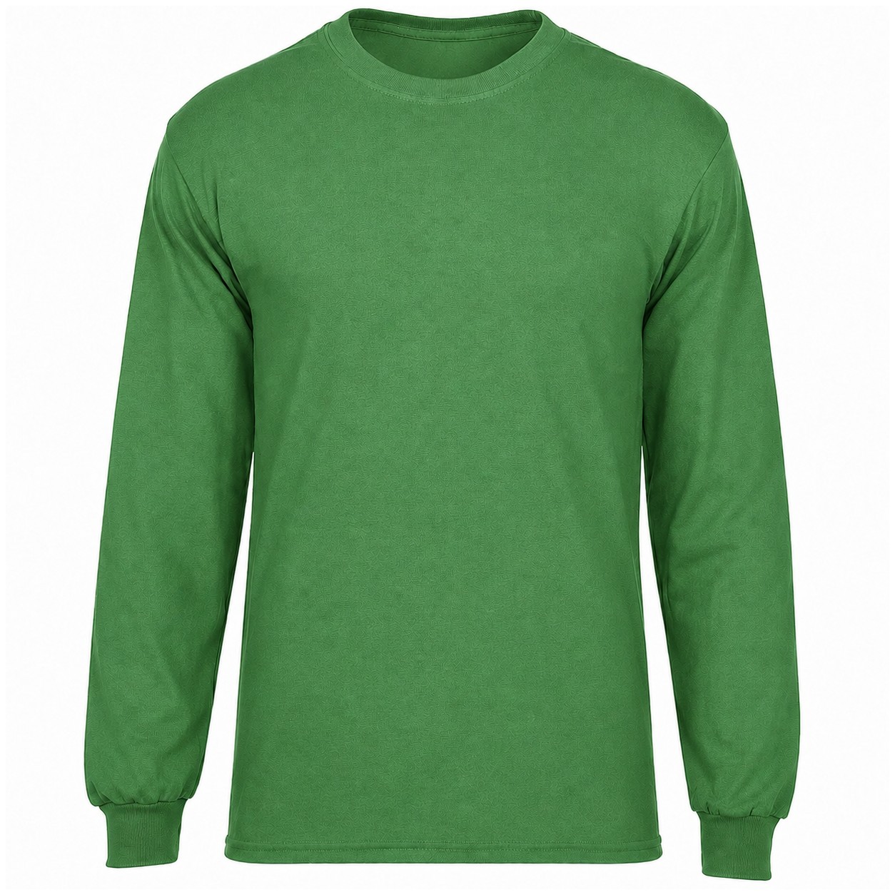 Long Sleeve Cotton Polyester Crew Shirt — Green