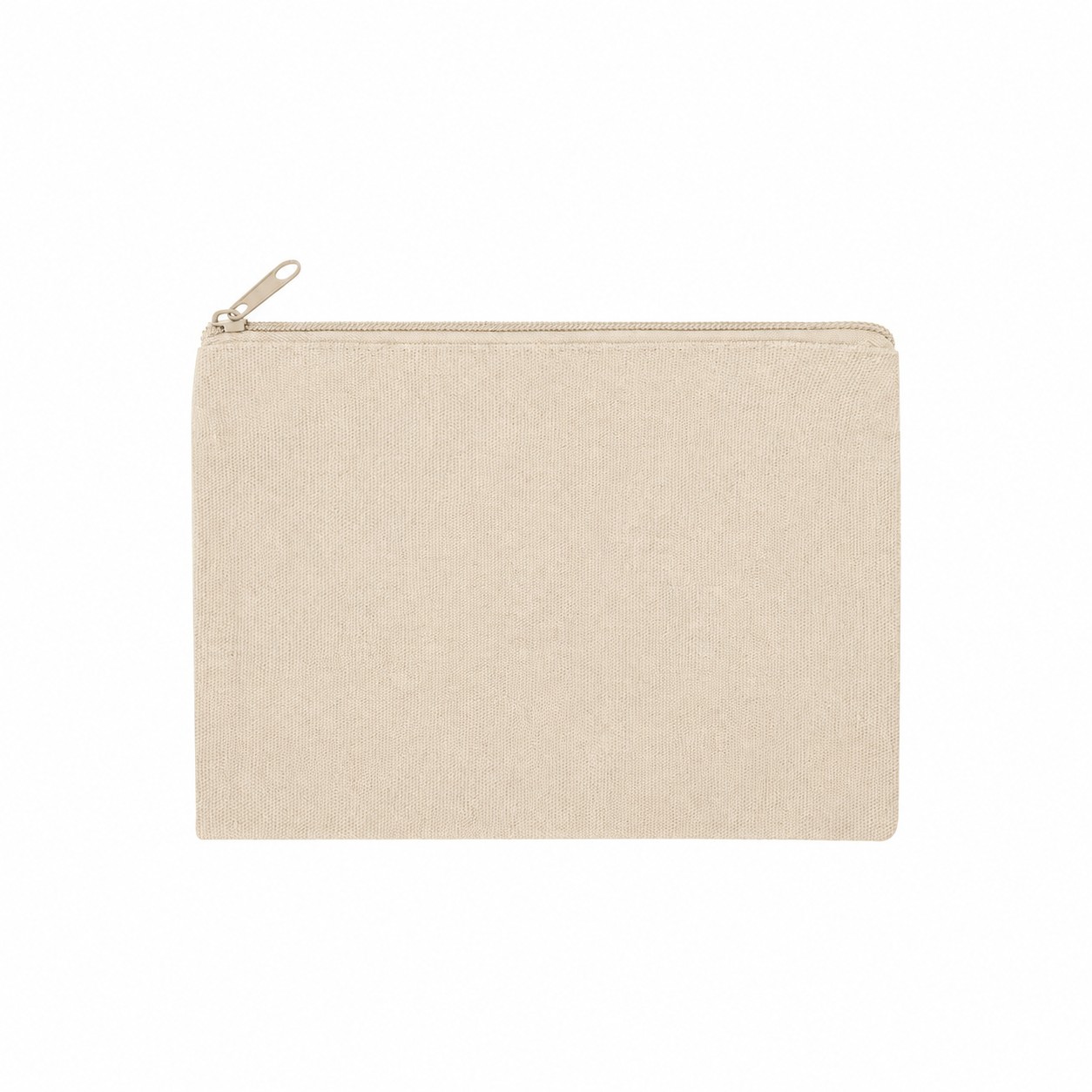 Cotton Solid Travel Pouch — Natural Beige
