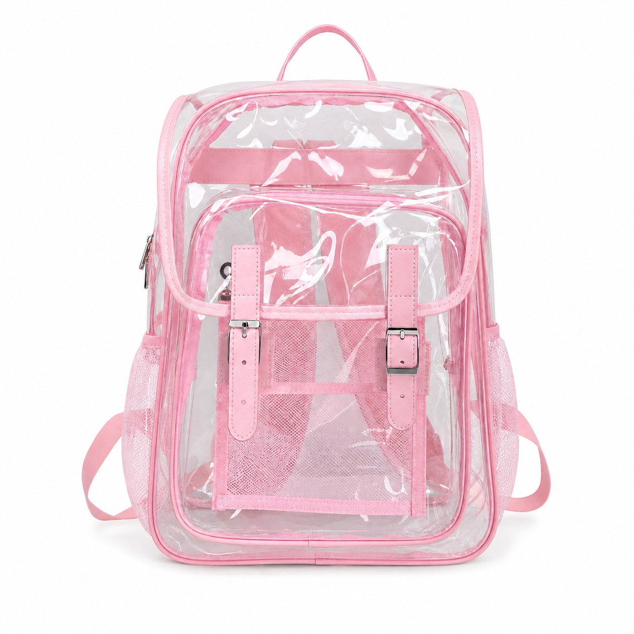 Clear PVC Security Backpack With Leather Trim — view 5