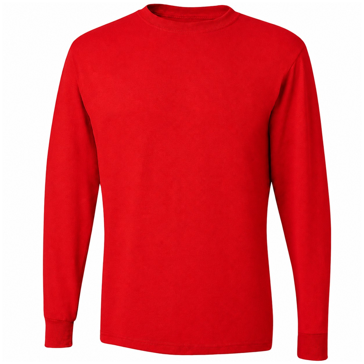 Moisture Wicking Cotton Polyester Long Sleeve Shirt — Red