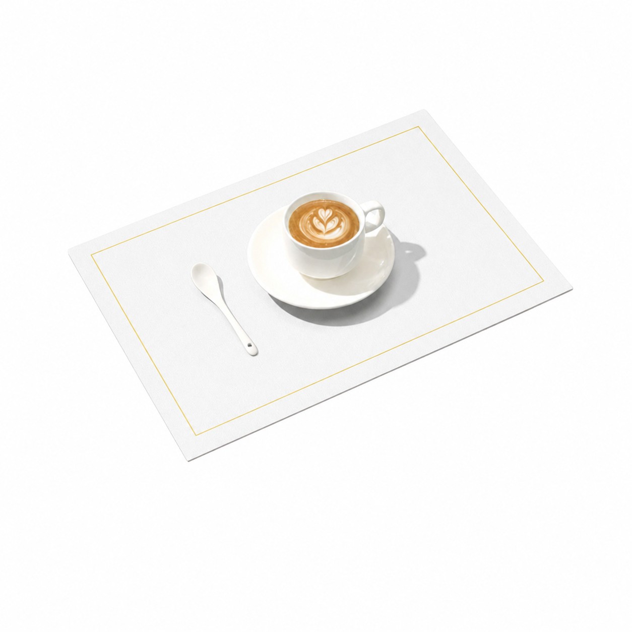 Embossed Leather Dining Placemat — White