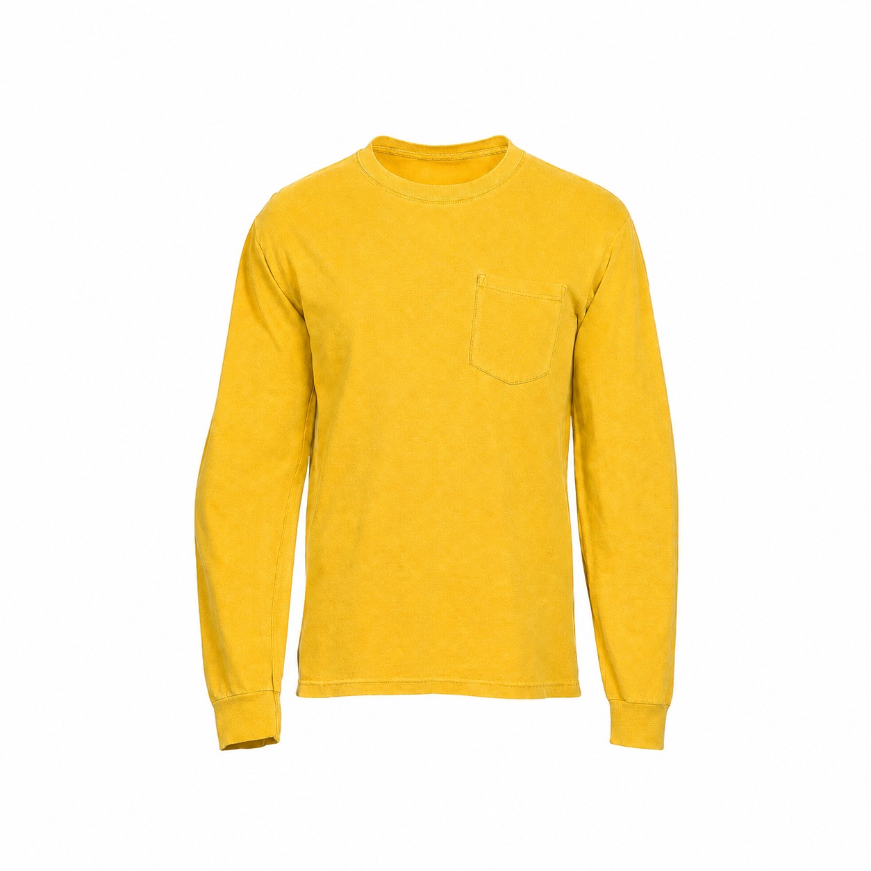 Ringspun Cotton Pocket Long Sleeve Shirt — Yellow