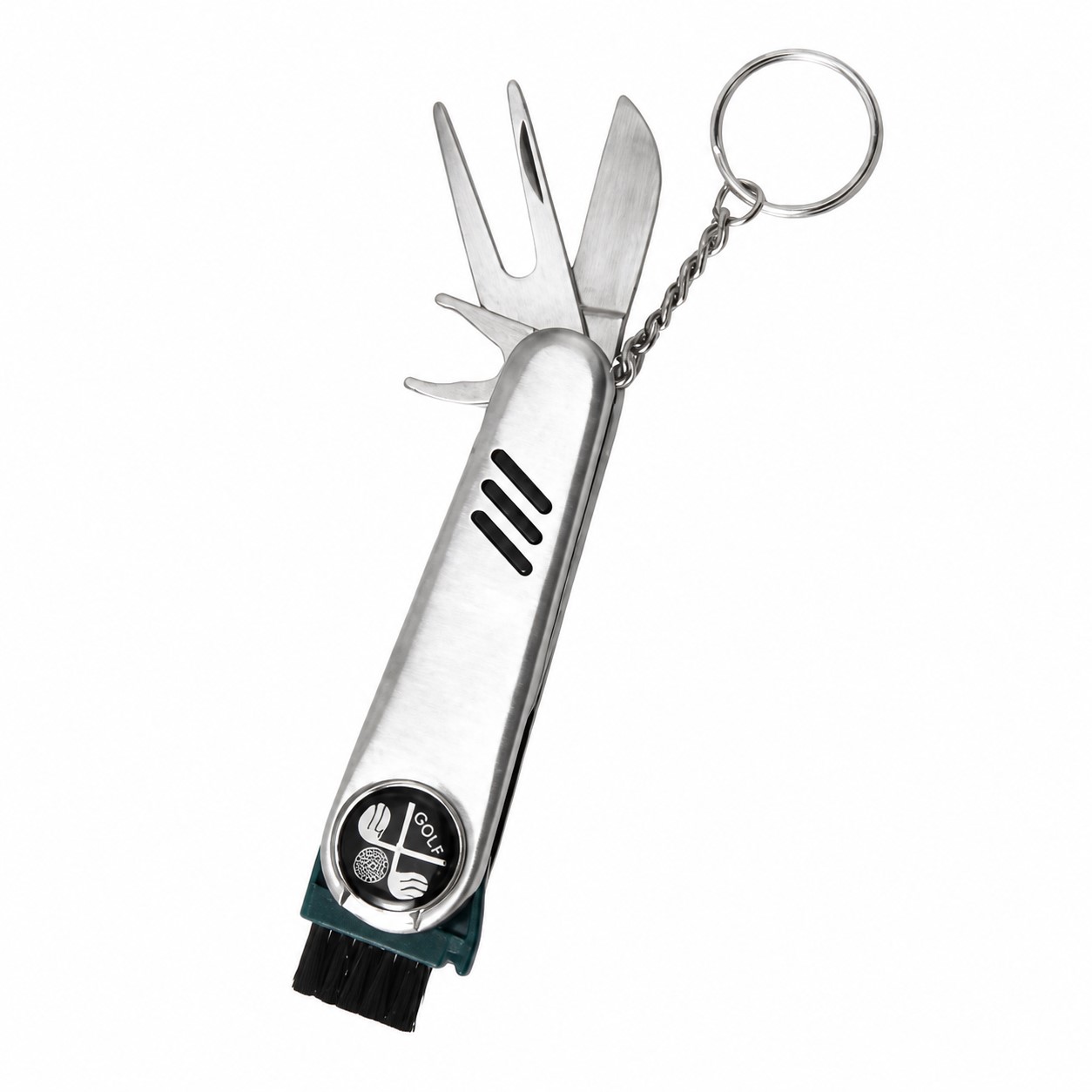 Metal Golf Knife Multitool With Brush — view 2