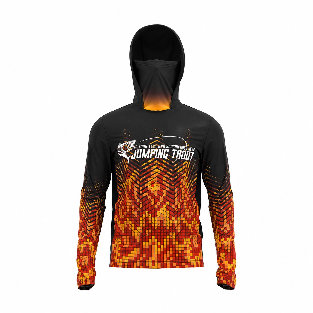 Polyester Spandex UPF Hoodie — Black