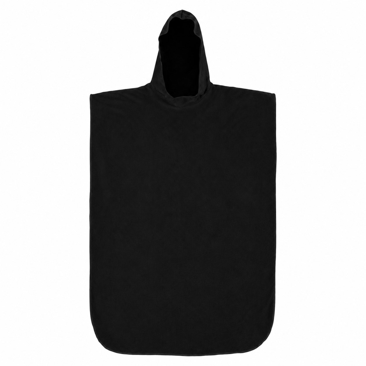 Adult Hooded Towel Poncho — Black