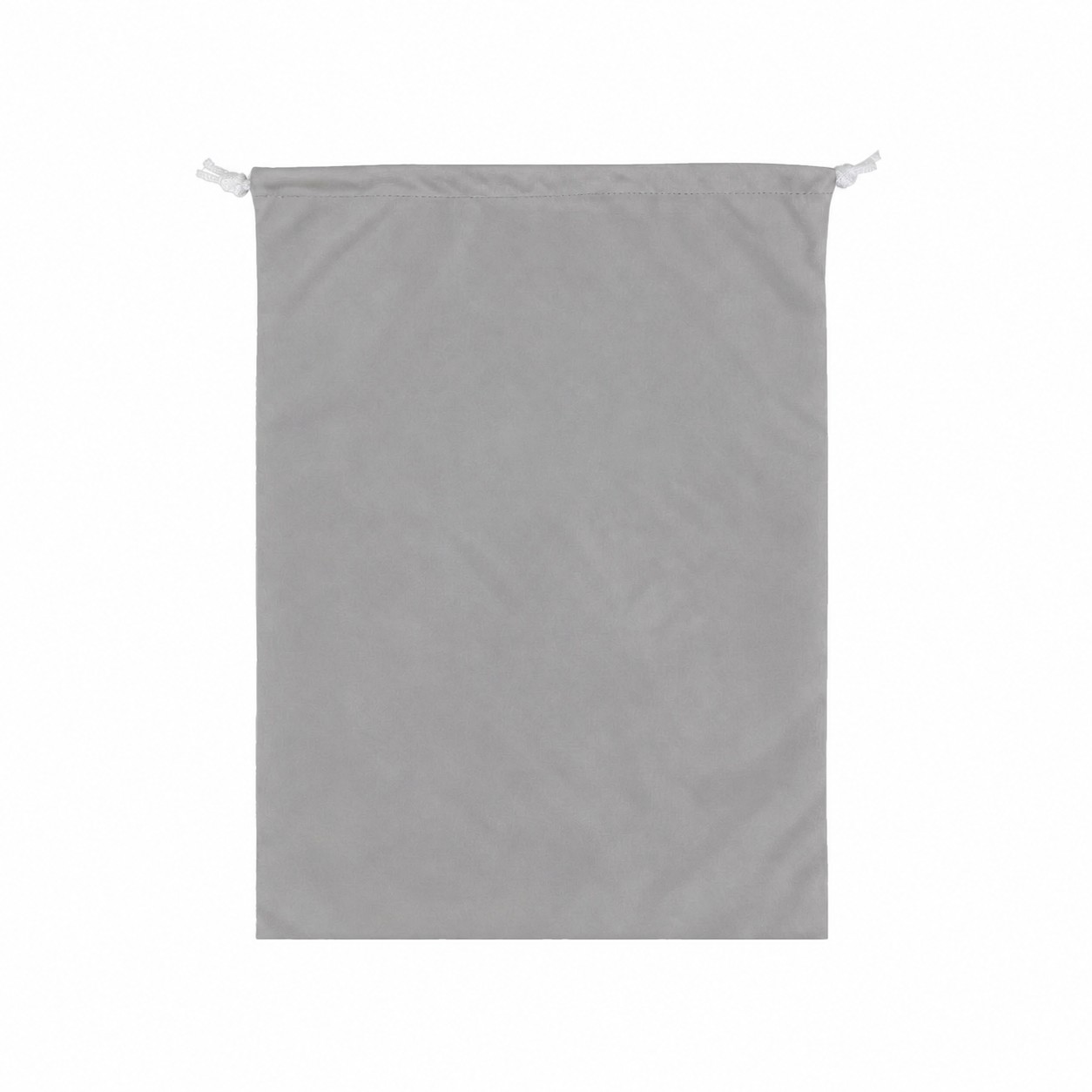 Bird's-Eye Fabric Drawstring Bag — Gray