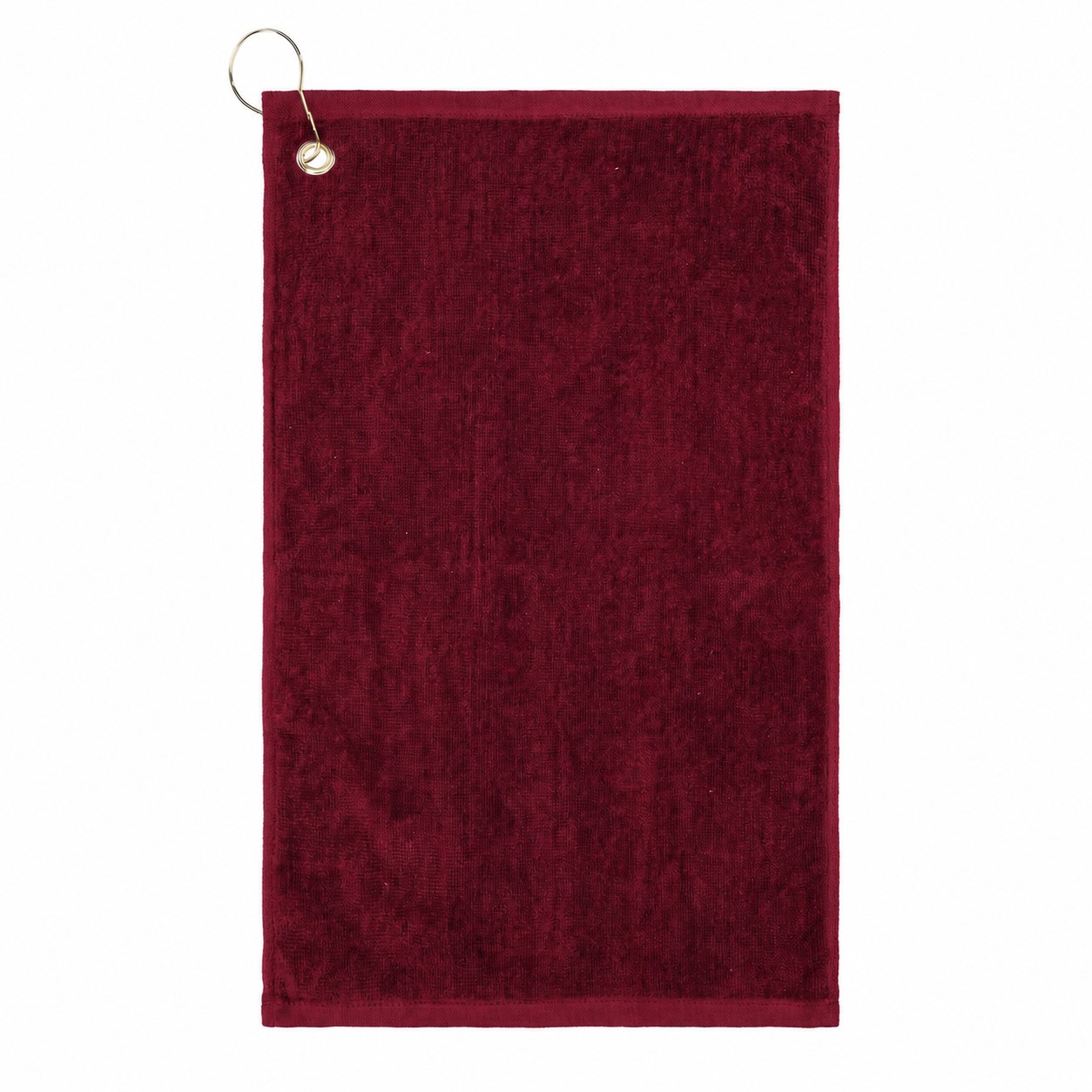 Cotton Velour Golf Towel — Burgundy Red