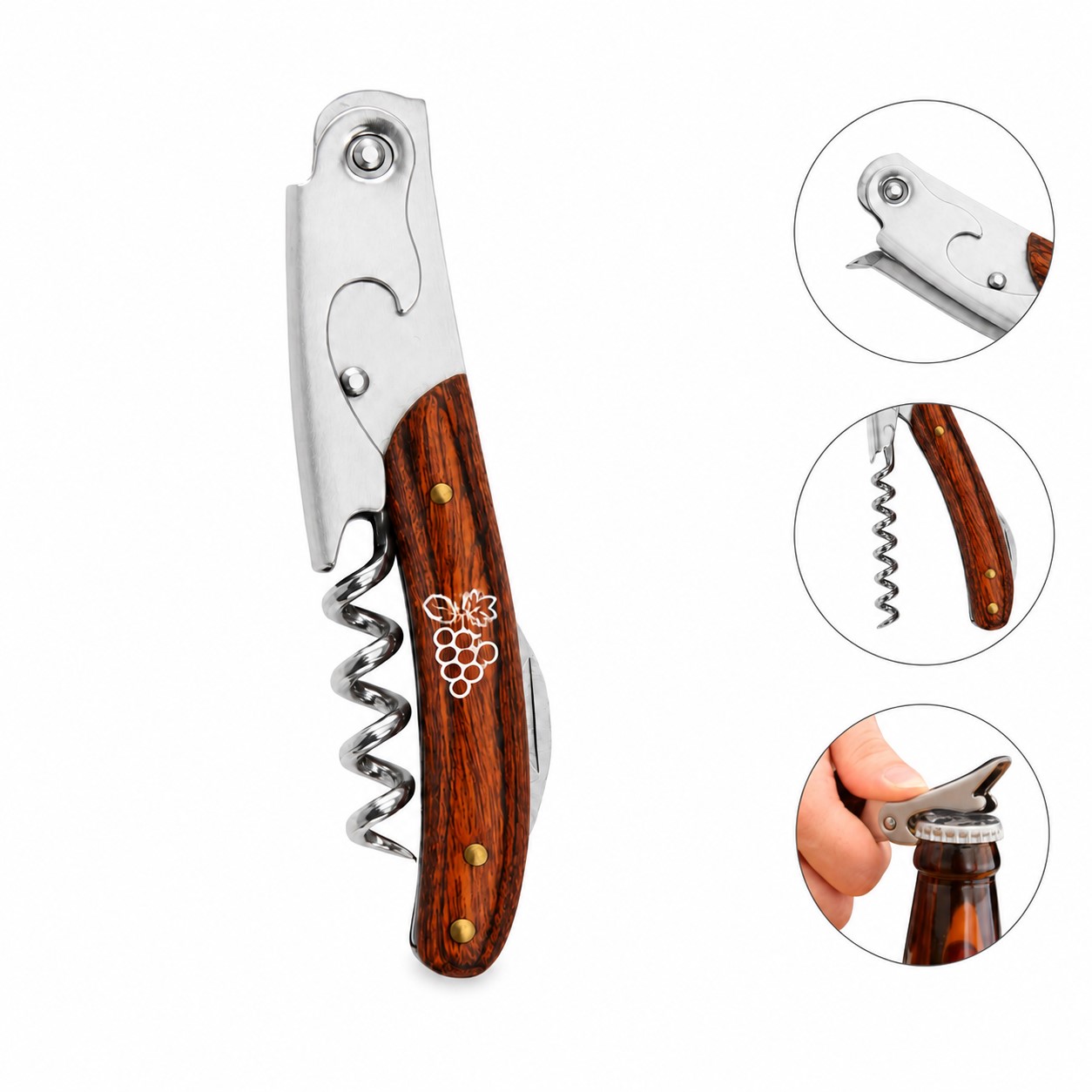Cork Handle Folding Waiter's Corkscrew