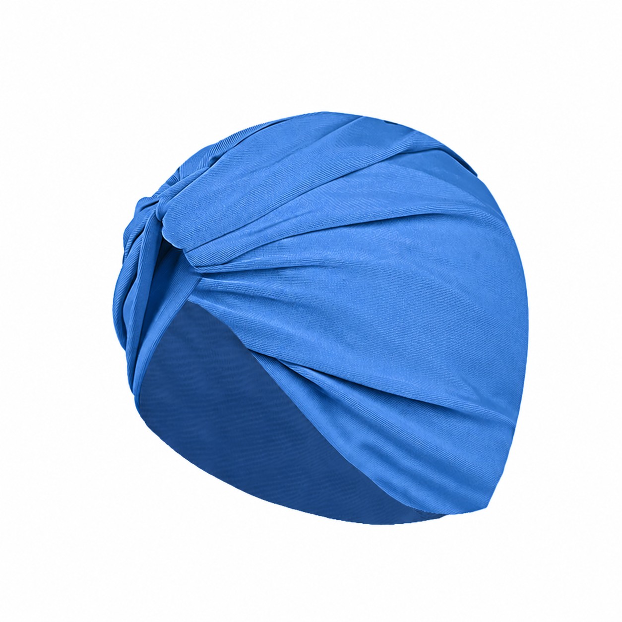 PU Pleated Oversize Swim Cap — Lake Blue