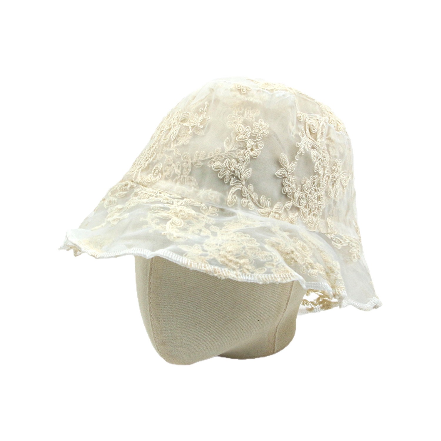 Polyester Floral Lace Bucket Hat — view 2