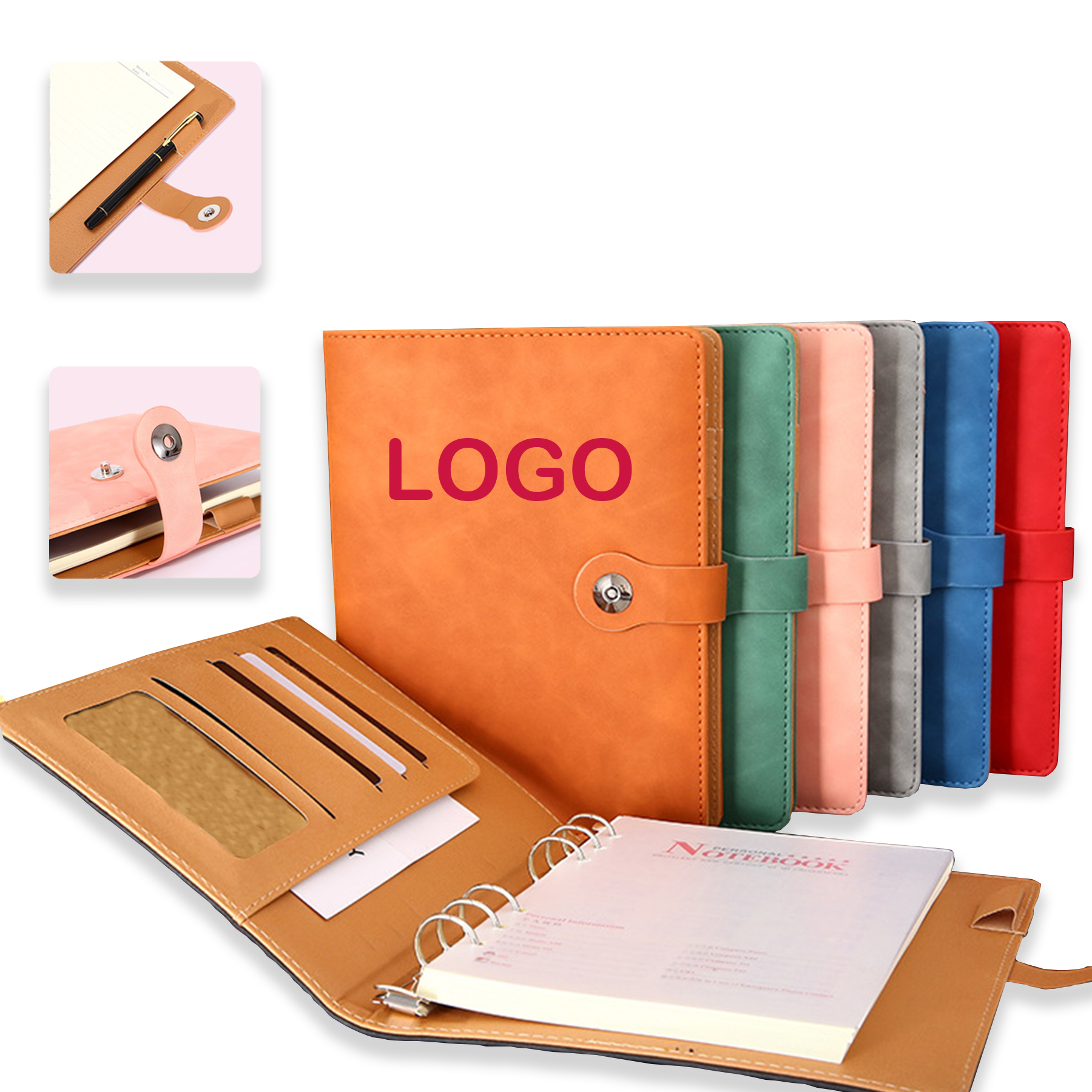 Snap Tab A5 PU Notebook Folio