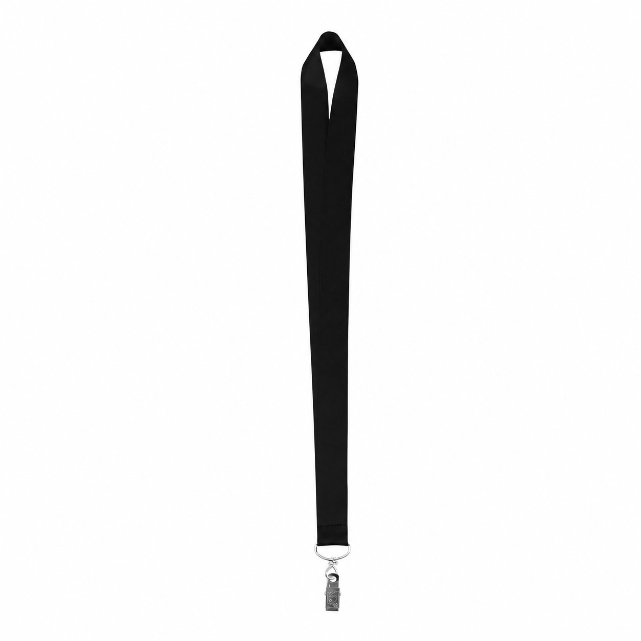 Wide Polyester Neck Lanyard — Black