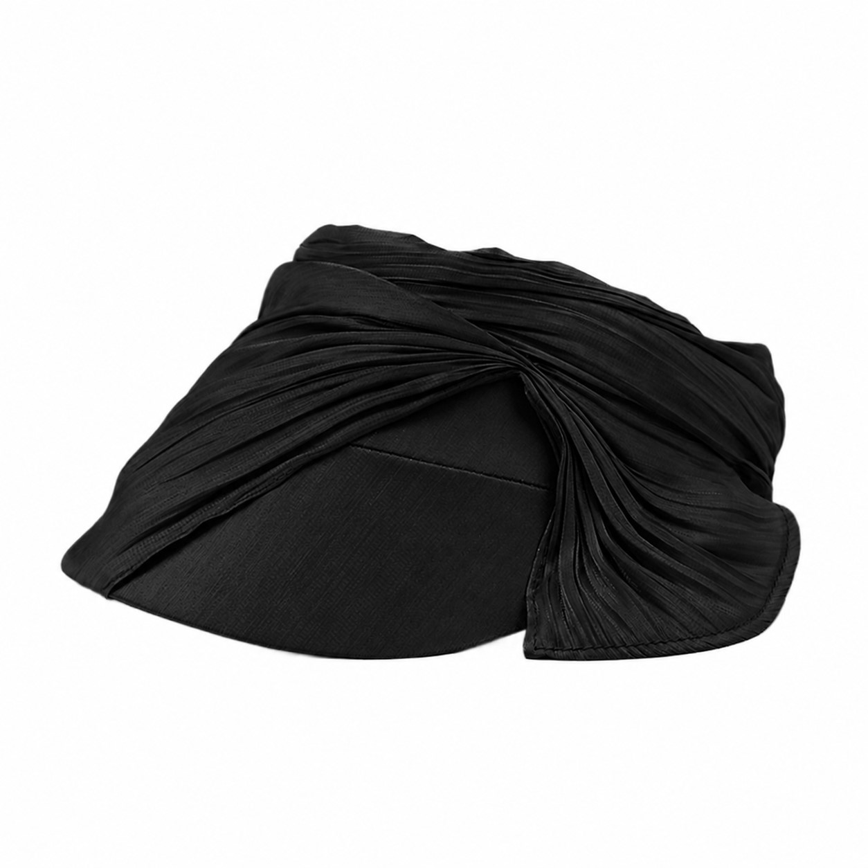 Pleated Polyester Shade Visor Hat — Black