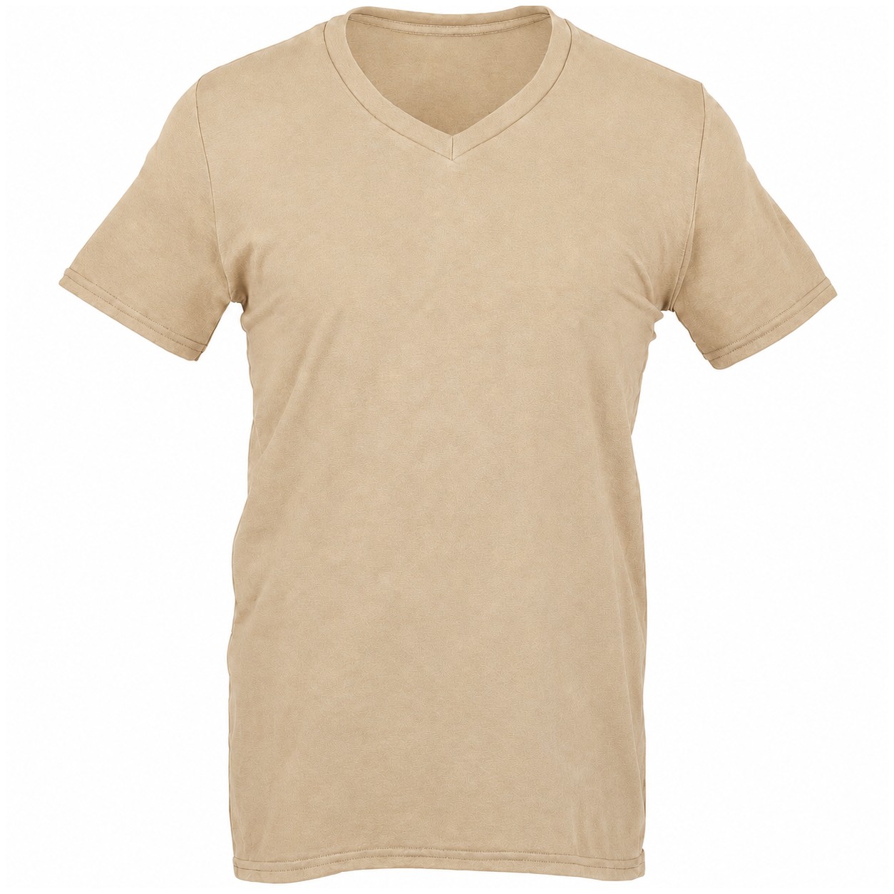 Soft Cotton V Neck T Shirt — Tan Beige