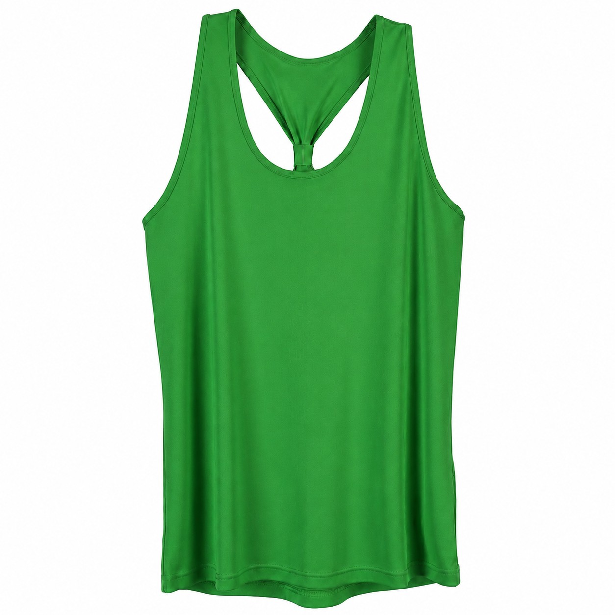 Ladies Knot Back Recycled Polyester Tank — Green