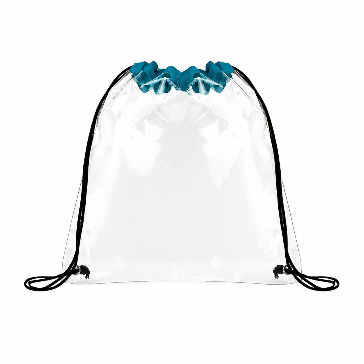 Metal Grommets Drawstring Bag — Teal Blue