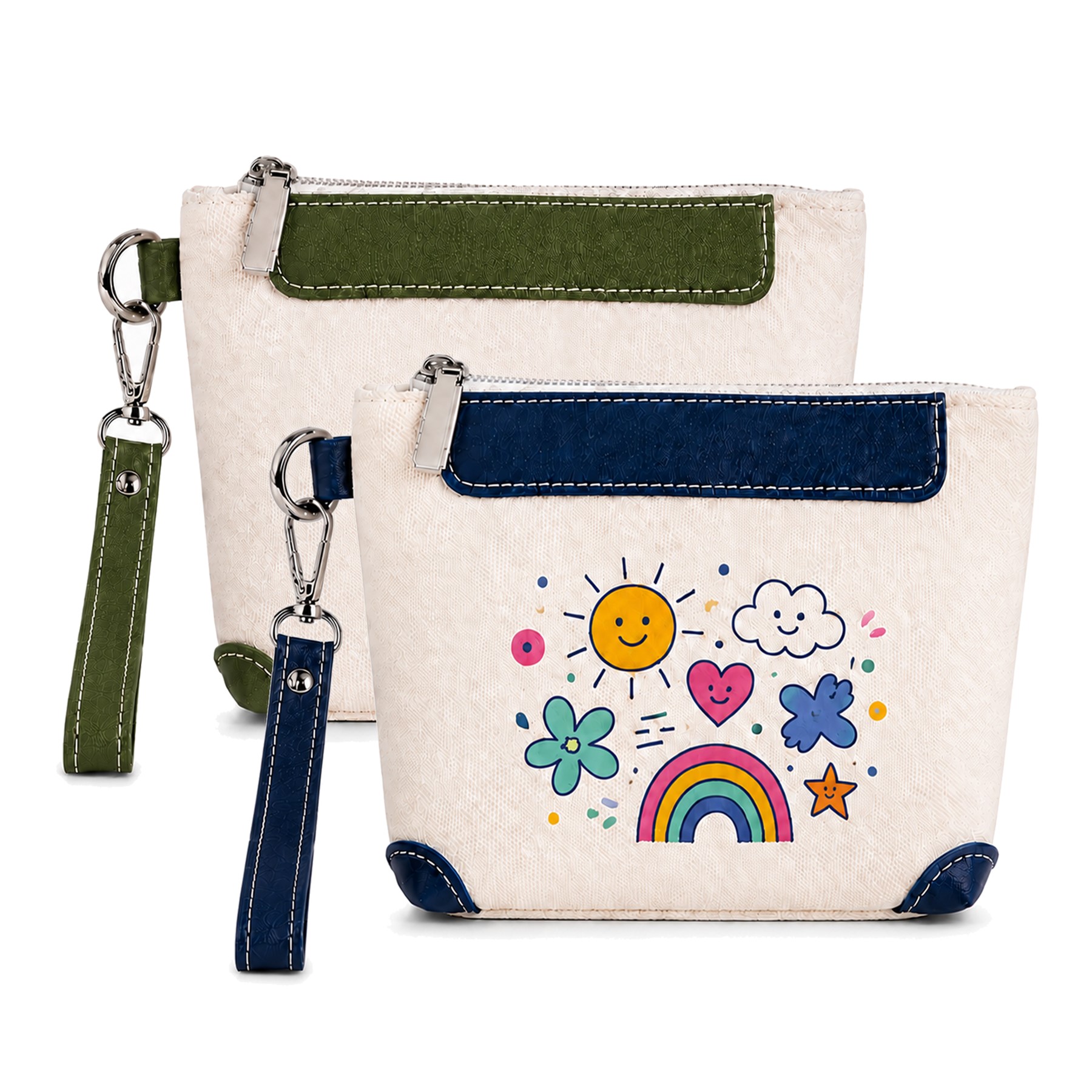 Mini Canvas Zipper Wristlet Pouch