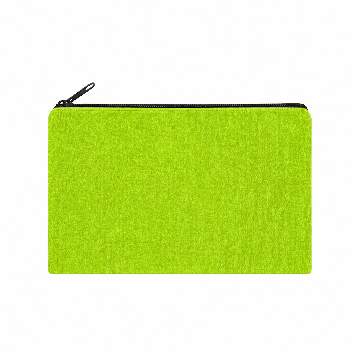 8.5-Inch Zippered Canvas Makeup Bag — Lime Green