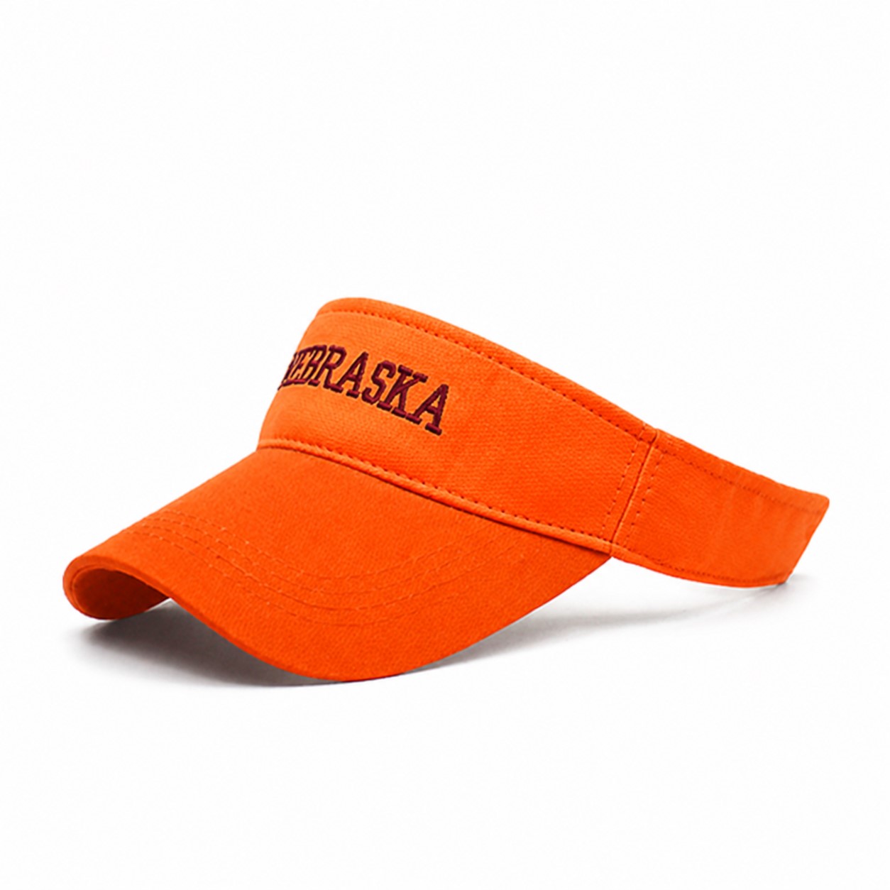 Cotton Open Top Visor Cap — Orange