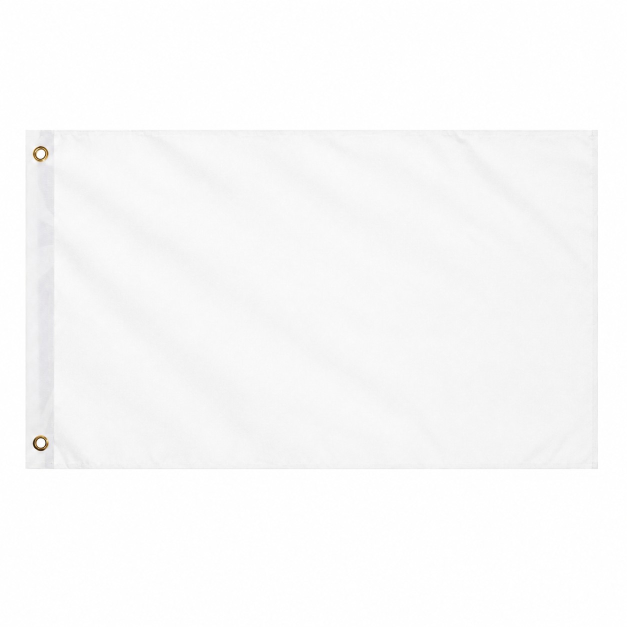 3' Double Sided Polyester Flag — White