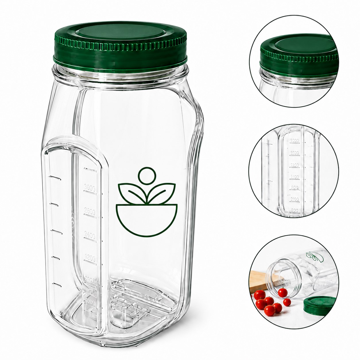 Clear Polypropylene Measuring Jar With Screw Lid