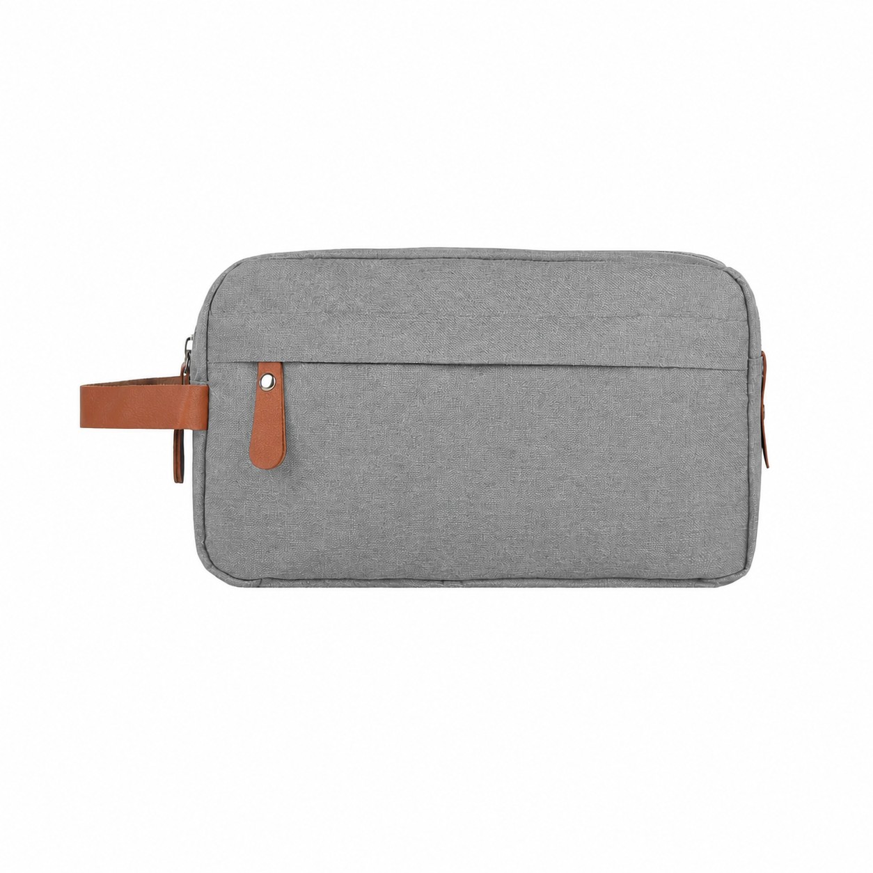 300D Polyester Zippered Storage Toiletry Bag — Gray