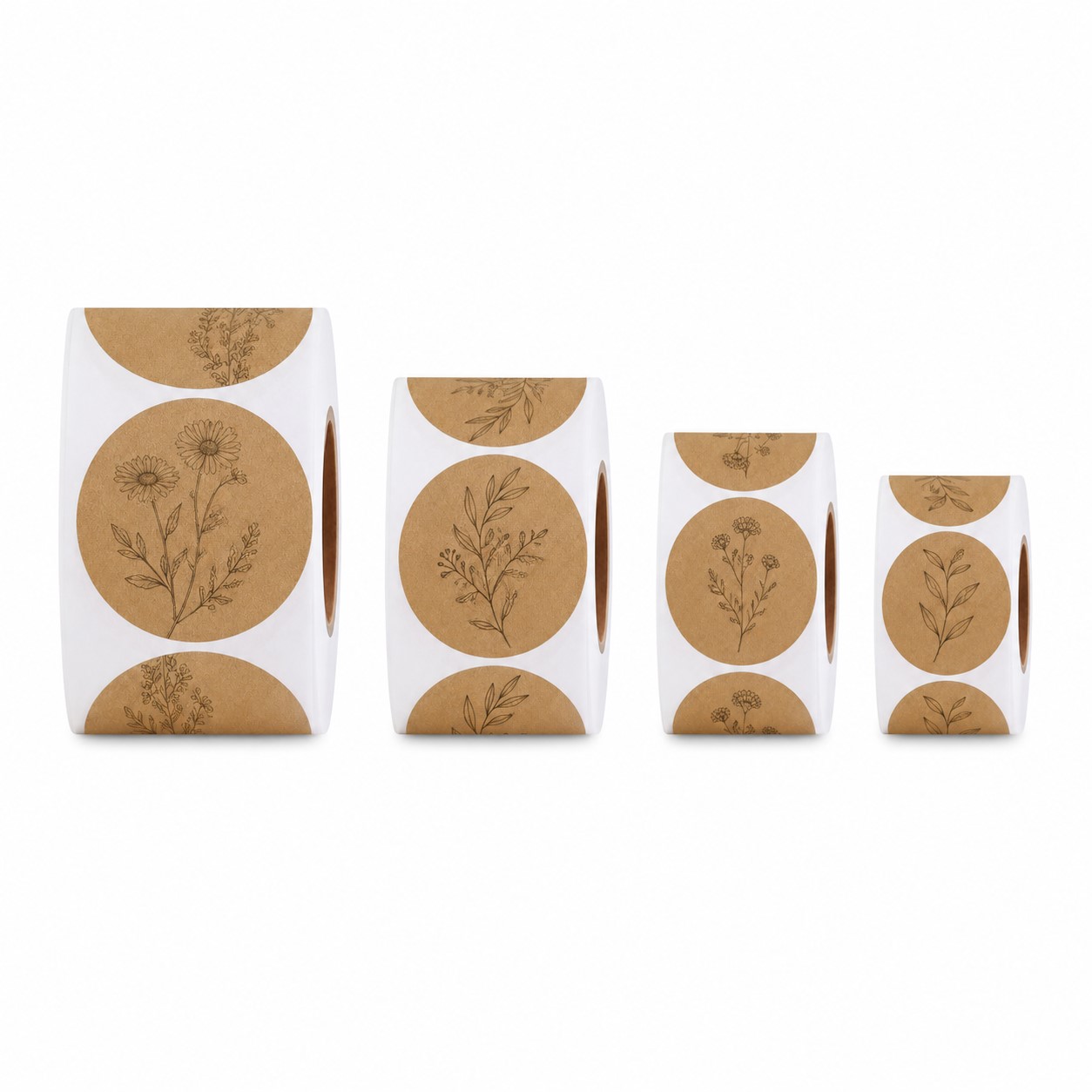 Round Kraft Paper Self Adhesive Sticker Roll