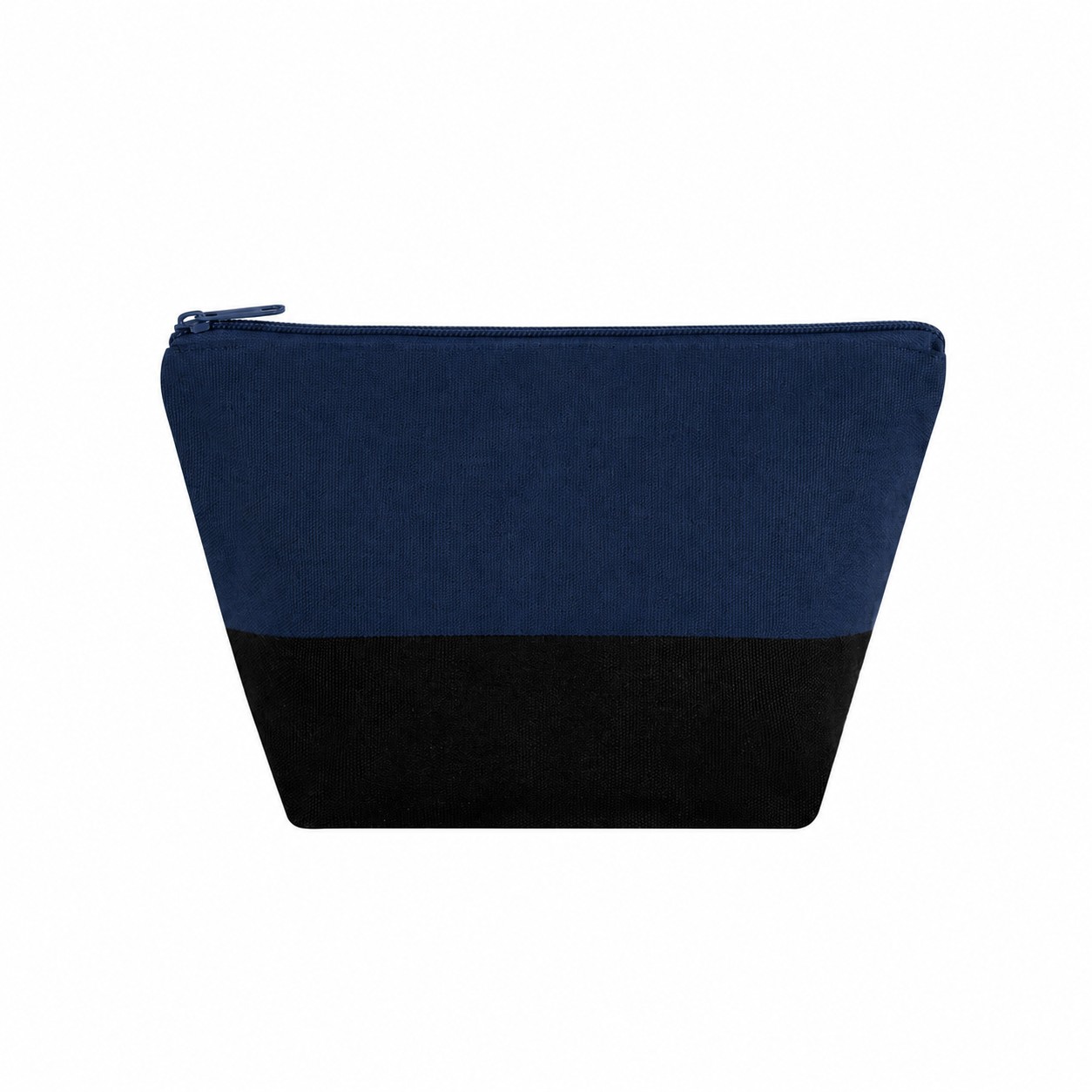 Canvas Zippered Storage Makeup Bag — Navy Blue