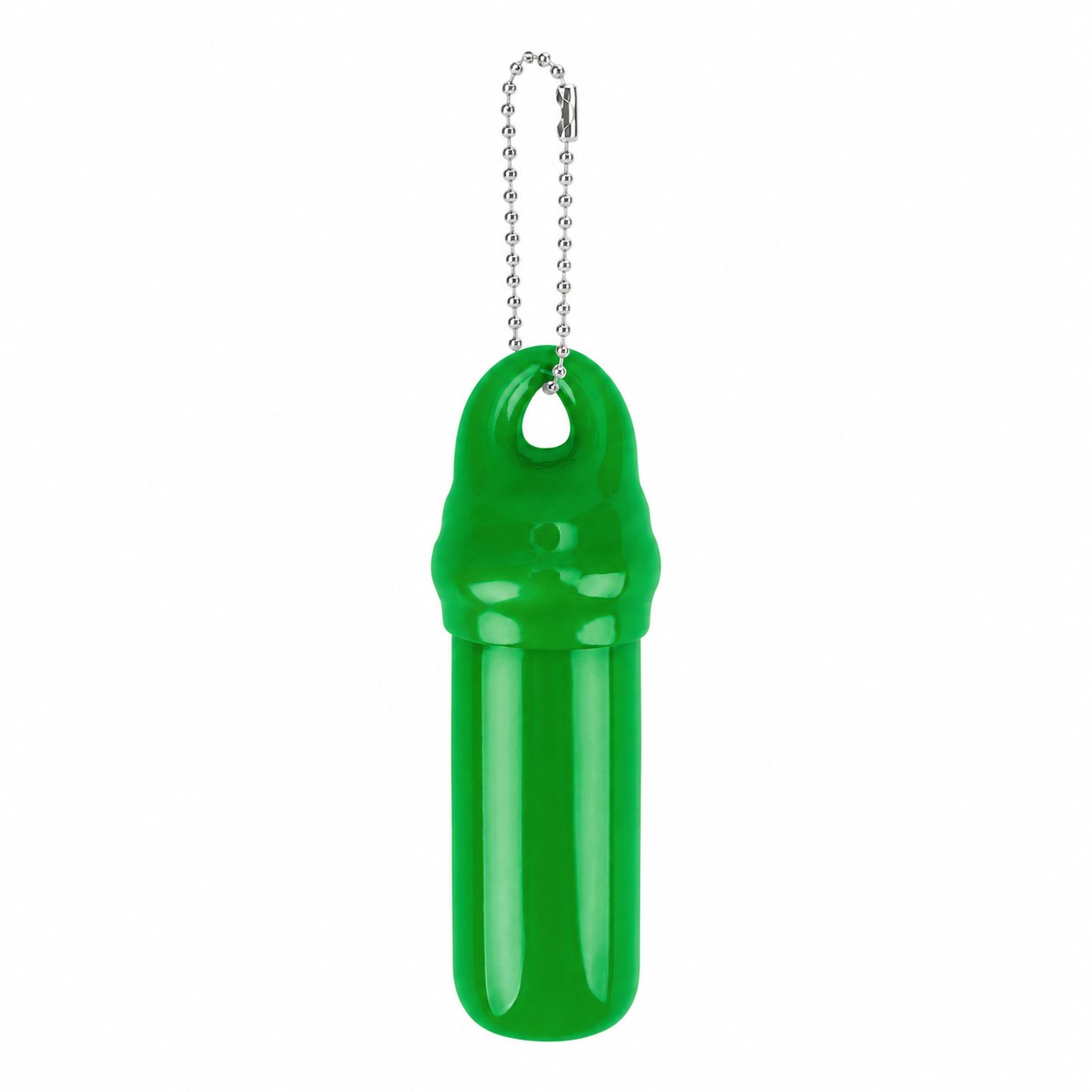 Floating PVC Keytainer With Ball Chain — Green
