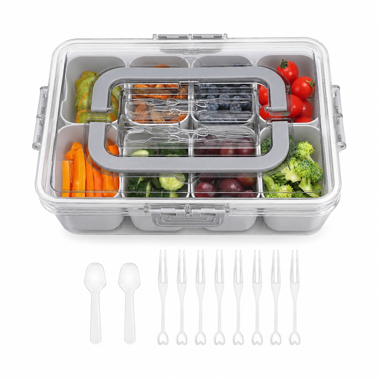 Handled Plastic Snack Serving Box — view 15