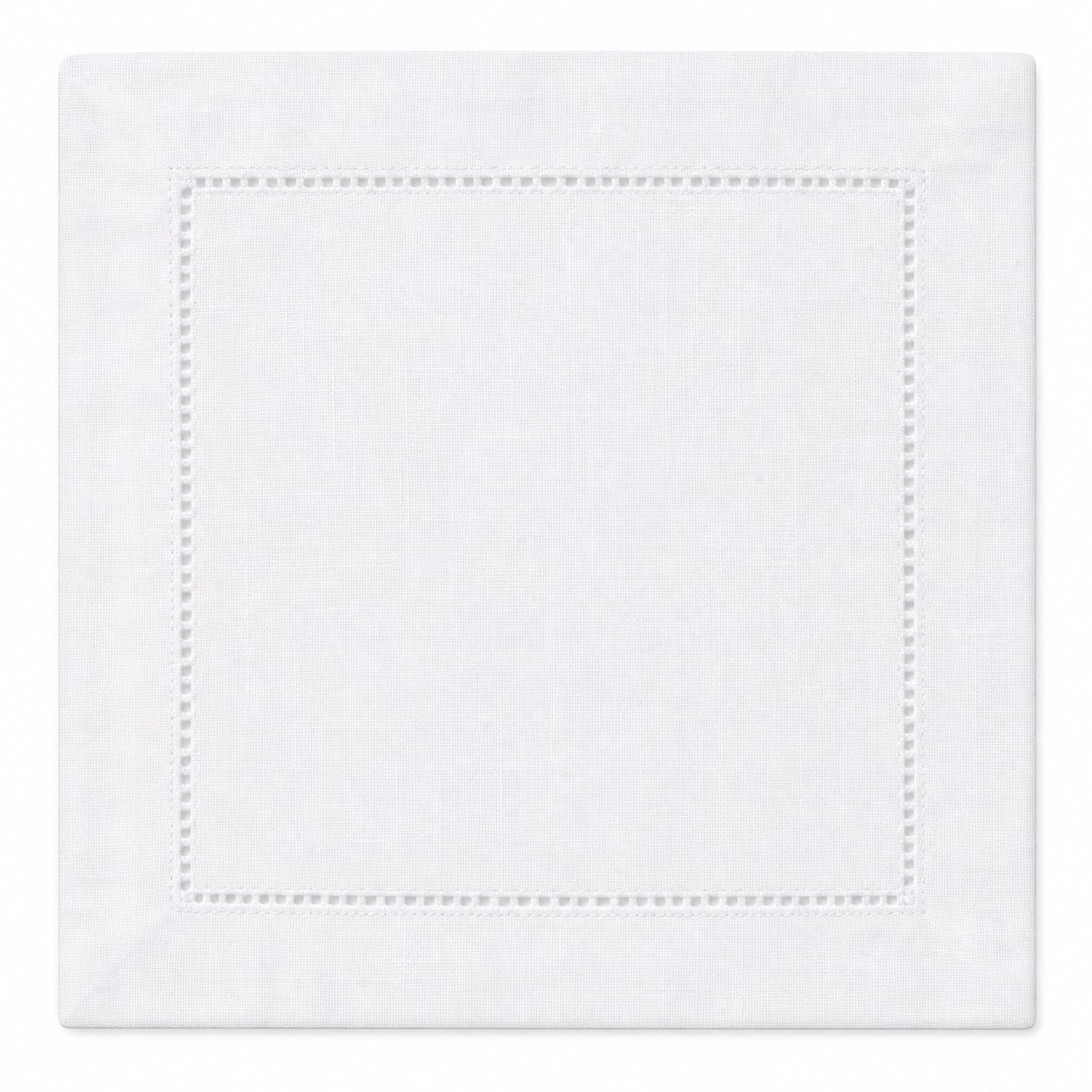 Hemstitched Linen Square Cocktail Coasters — view 2