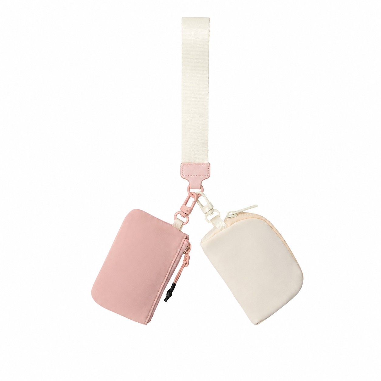 Dual Zippered Polyester Wristlet Pouch — view 2