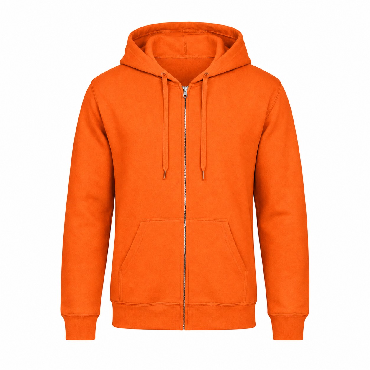Soft Full Zip Fleece Hoodie — Orange